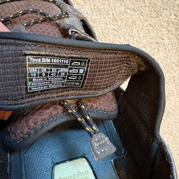 Teva Shocpad Hiking Sport Sandals Men's Size 10 Brown 1001116 - Picture 10 of 10
